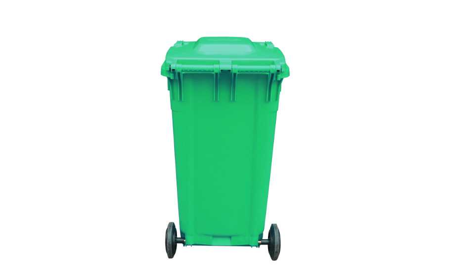 240L塑料加厚垃圾桶背面